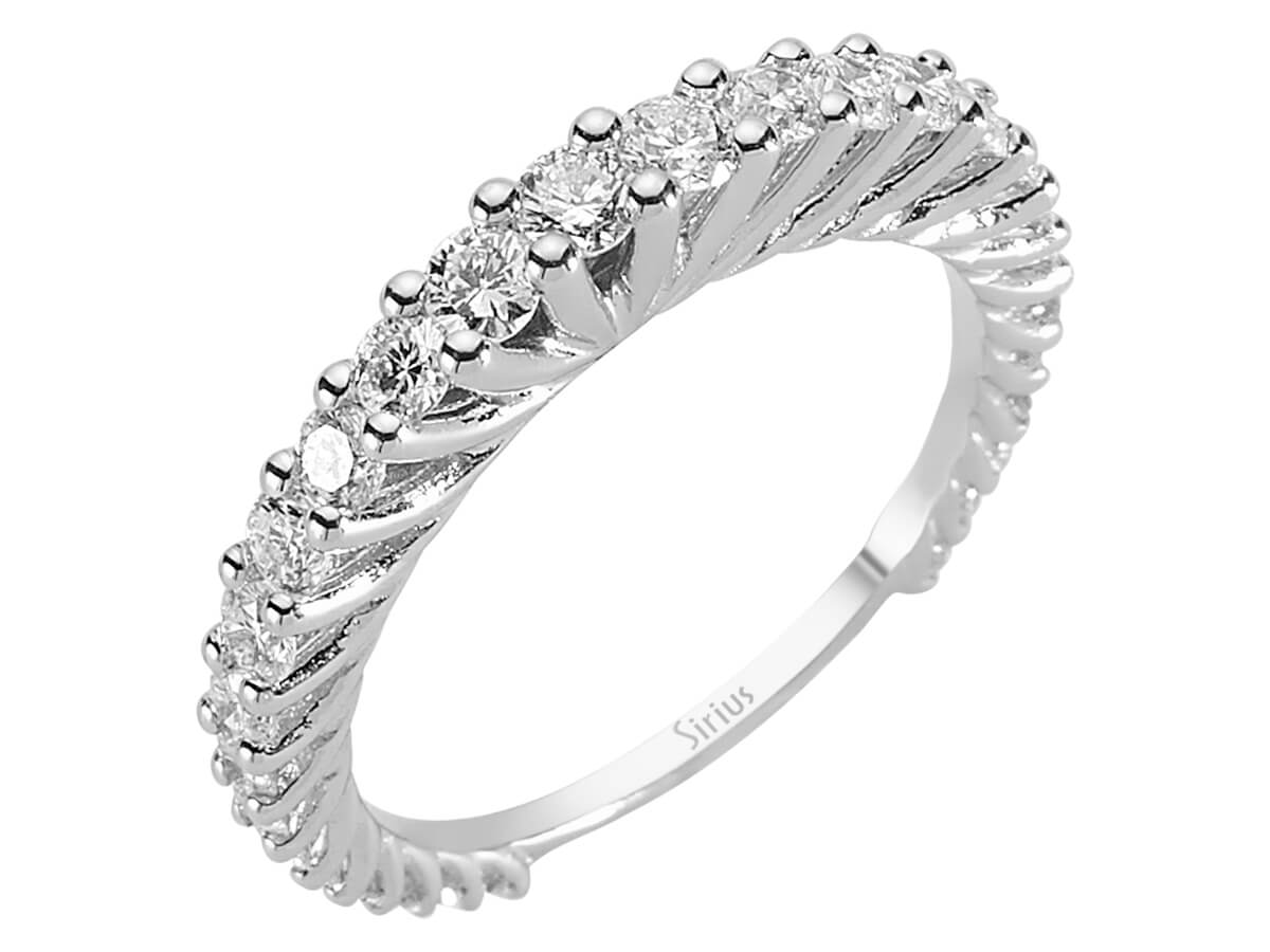 1,06 ct pırlantalı 14K Beyaz Altın Tamtur yüzük | 04R0246 - Rosy Lab Diamonds'tan kaliteli Mücevher