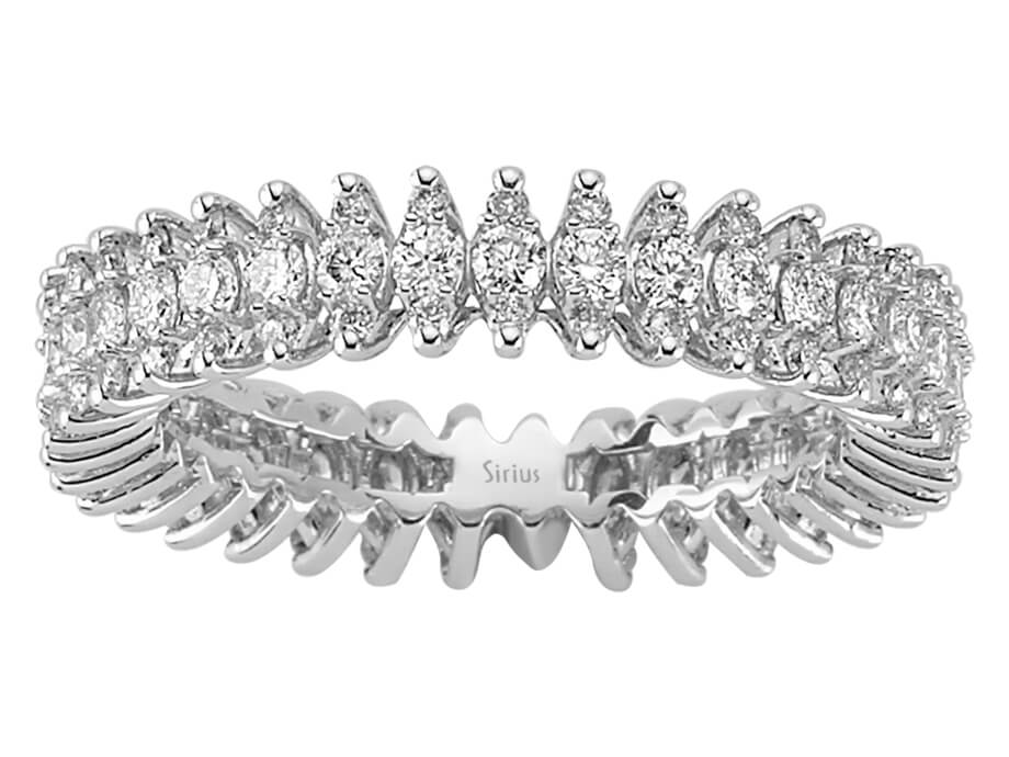 Bague Tamtur avec 102 diamants - 1,28 ct - Or Blanc 14 K - 04R0247 - Bijoux haut de gamme de Rosy Lab Diamonds