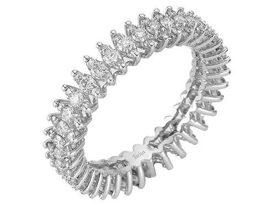 Exklusiver Tamtur-Ring aus 14K Weißgold mit 102 natürlichen Diamanten – 1,28 Karat – 04R0247
