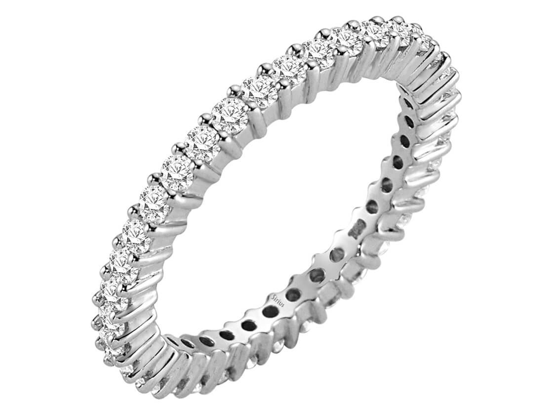 Exklusiver Weißgold-Tamtur-Ring mit 36 Labordiamanten (0,97 ct)