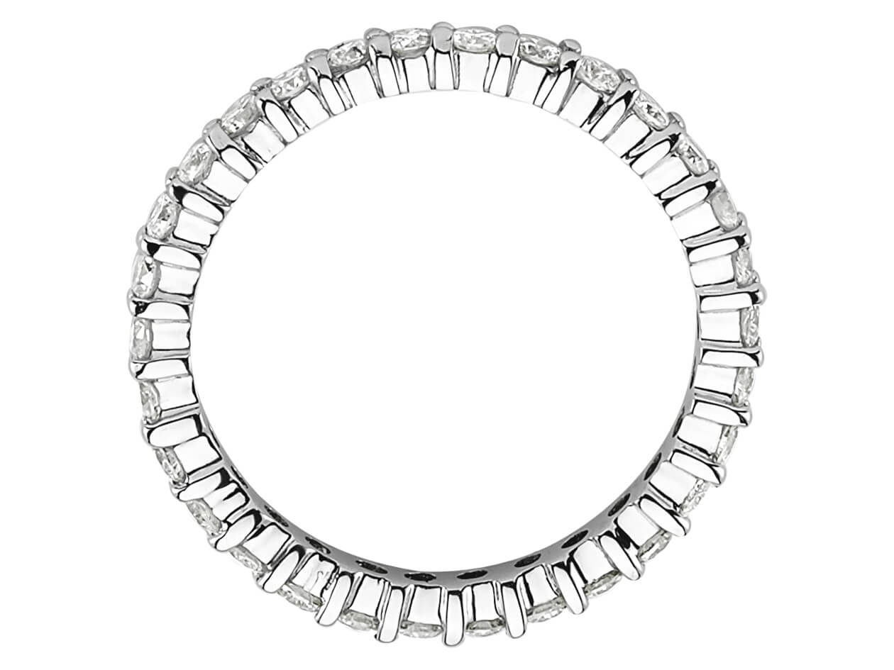 Klassischer Diamant-Trauring mit 29 Steinen – 14K Weißgold