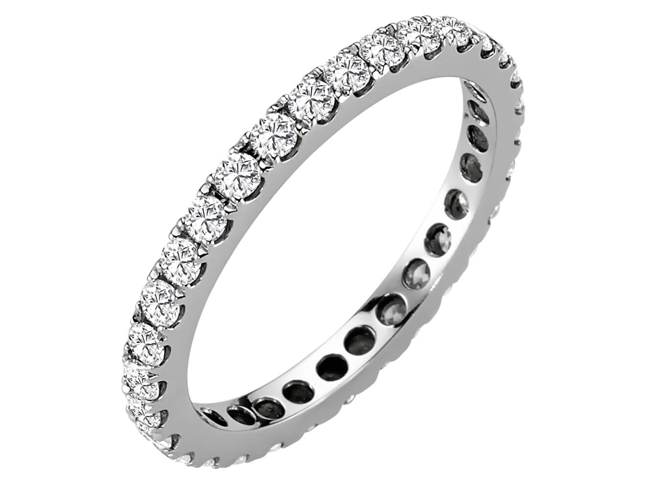 Klassischer Memoire-Ring mit 31 Diamanten in 14K Weißgold