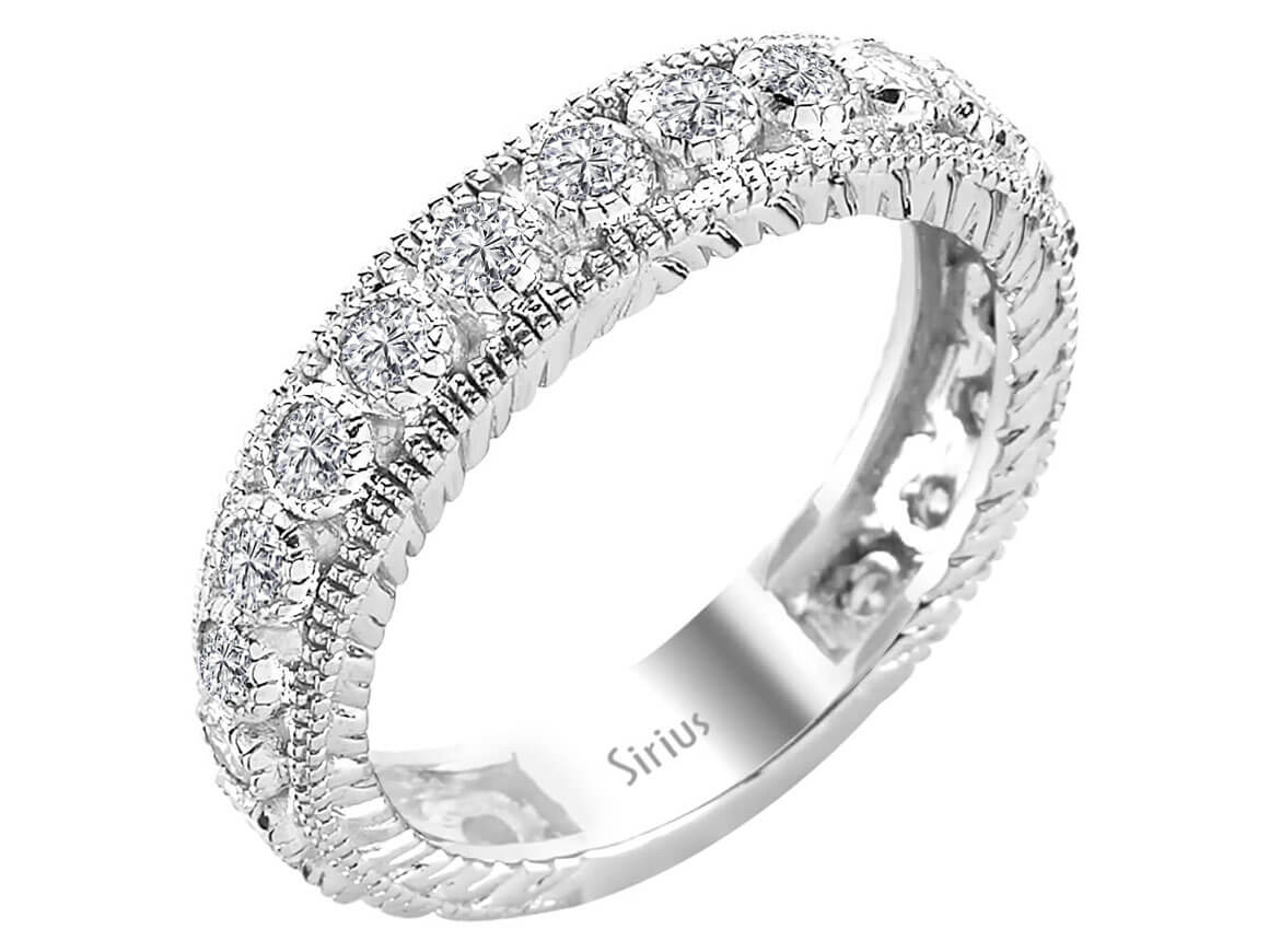 Weißgold Tamturring mit 21 rund geschliffenen Diamanten – 0,85 ct