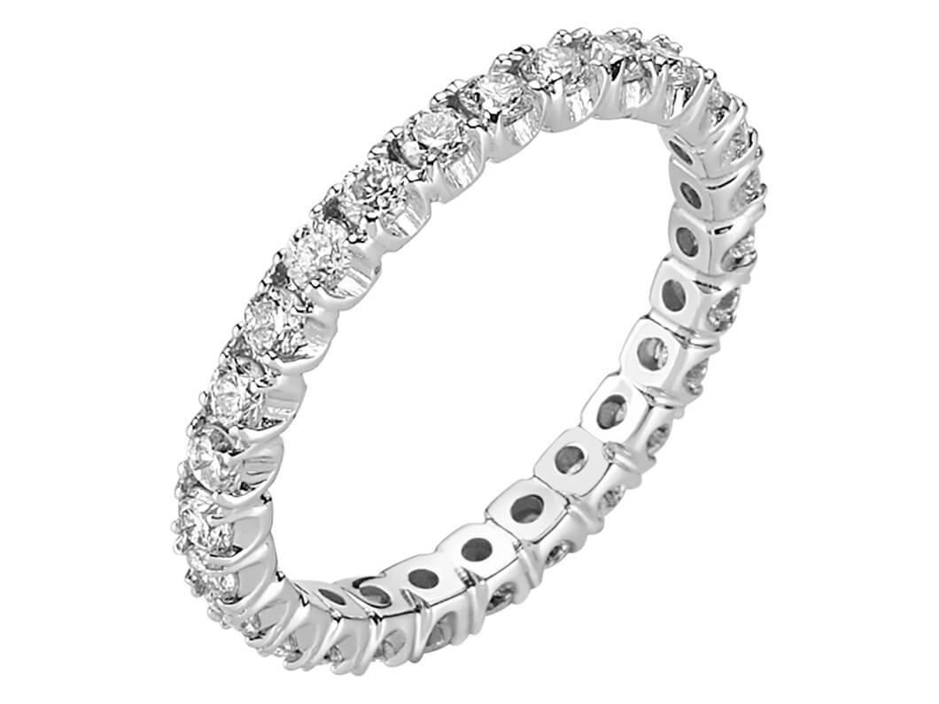 Bague Tamtur éclatante ornée de 27 diamants cultivés en laboratoire, en Or Blanc 18 carats — Bijoux haut de gamme de Rosy Lab Diamonds