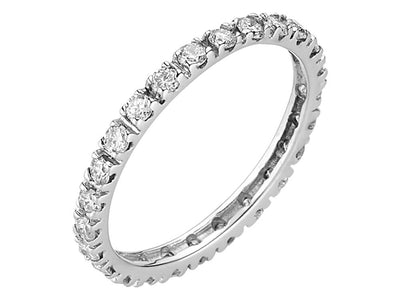 Weißgold-Diamant-Tamturring mit 25 rund geschliffenen laborgezüchteten Diamanten, 0,45 Karat, 14 Karat Gold