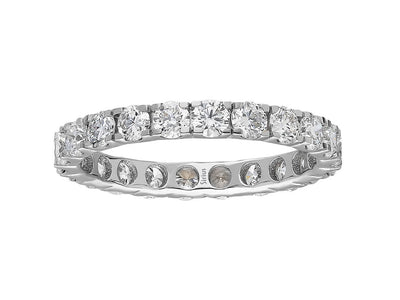 Glanzvoller Eternity-Ring mit 23 runden laborgezüchteten Diamanten in 14 Karat Weißgold