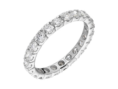 Glanzvoller Eternity-Ring mit 23 runden laborgezüchteten Diamanten in 14 Karat Weißgold