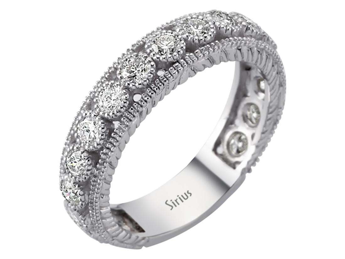 Exquisiter Tamtur-Diamantring mit 1,20 ct in 14K Weißgold