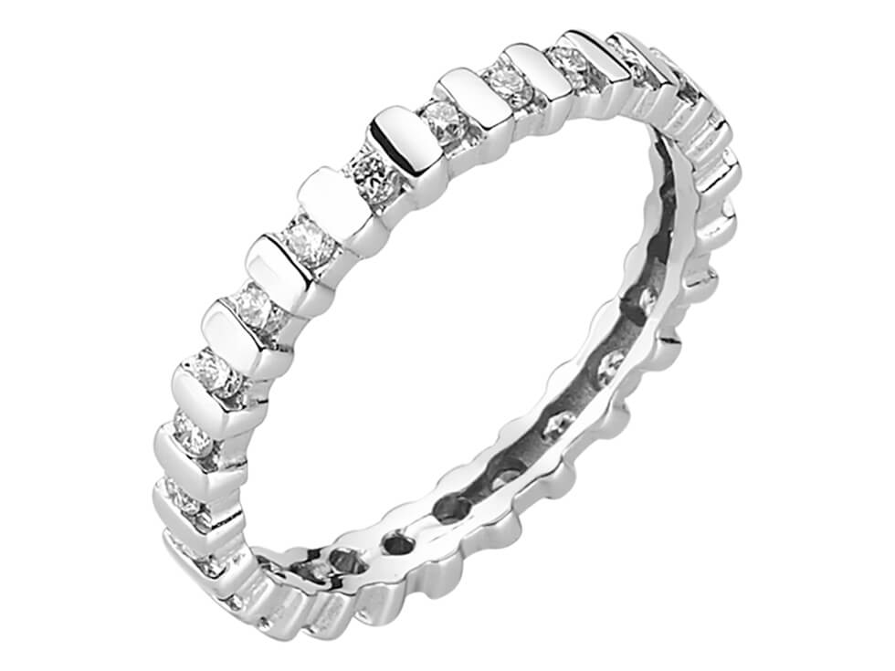 Beyaz Altın Tamtur yüzük, laboratuvarda yetiştirilmiş elmaslarla - 14K 2,05 g - Rosy Lab Diamonds'tan yüksek kaliteli Mücevher