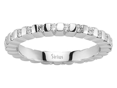 Moderner Labordiamant Eternity-Ring aus 14K Weißgold mit 26 Rund geschliffenen Diamanten
