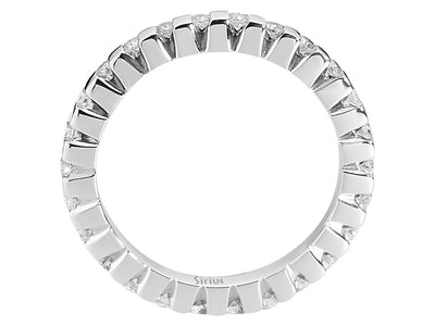Moderner Labordiamant Eternity-Ring aus 14K Weißgold mit 26 Rund geschliffenen Diamanten