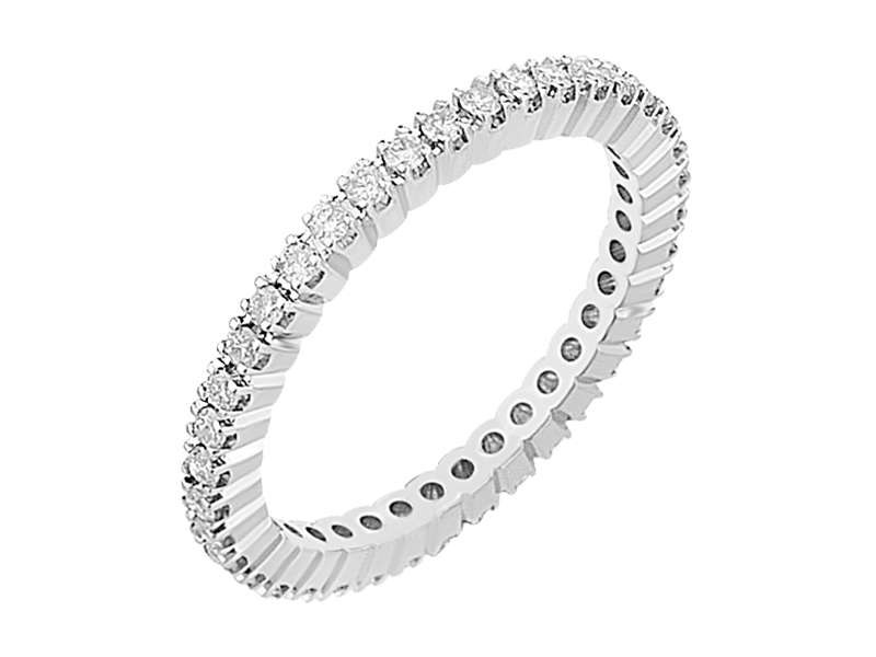 Eleganter Labordiamant Eternity-Ring aus 14K Weißgold mit 38 Rund geschliffenen Diamanten