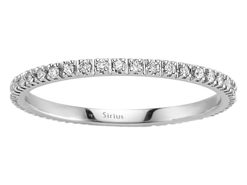 Fine 14K White Gold eternity ring with 42 lab-grown diamonds – sustainable elegance – high-quality Jewelry by Rosy Lab Diamonds