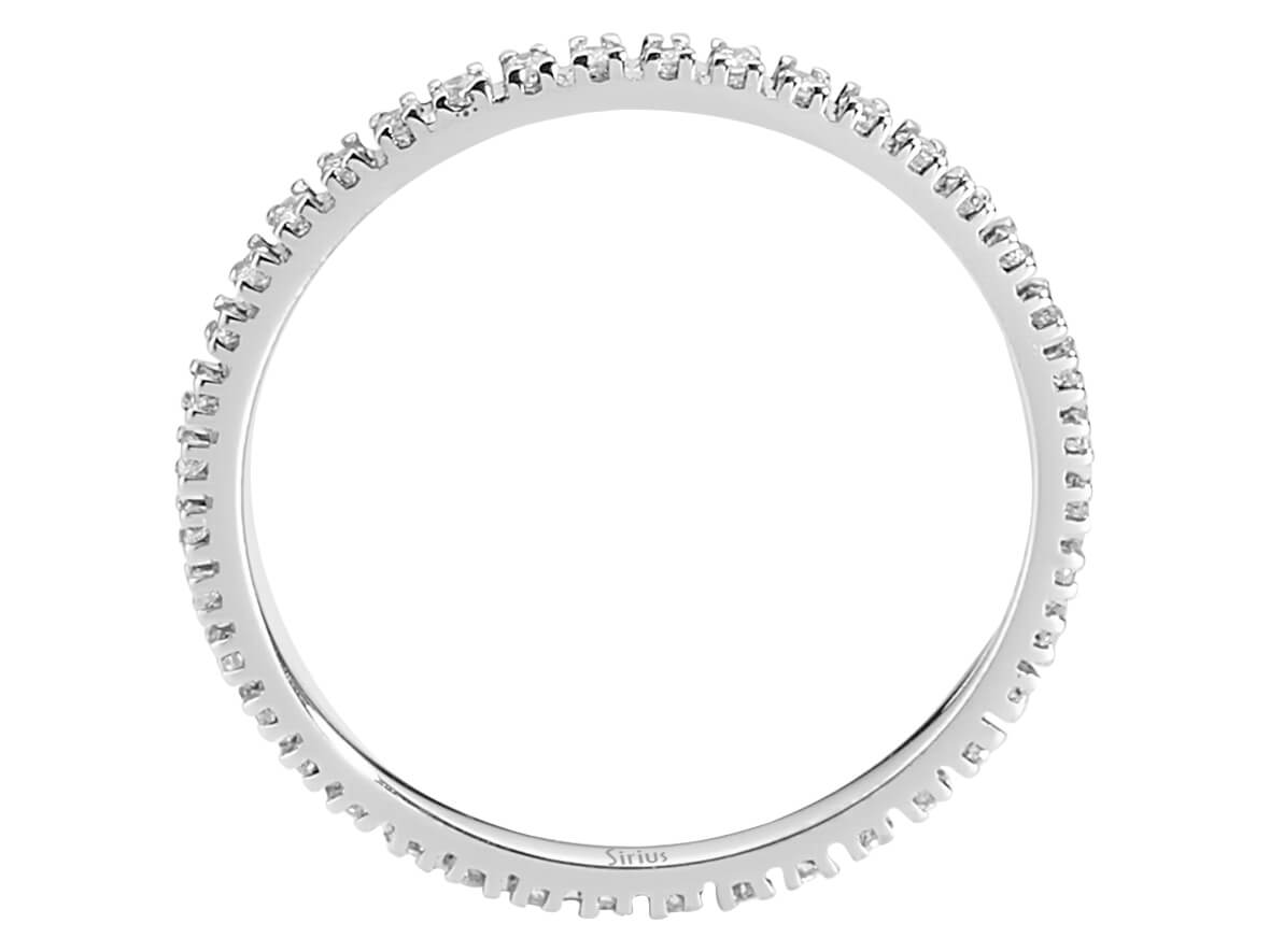 Fine 14K White Gold eternity ring with 42 lab-grown diamonds – sustainable elegance – high-quality Jewelry by Rosy Lab Diamonds