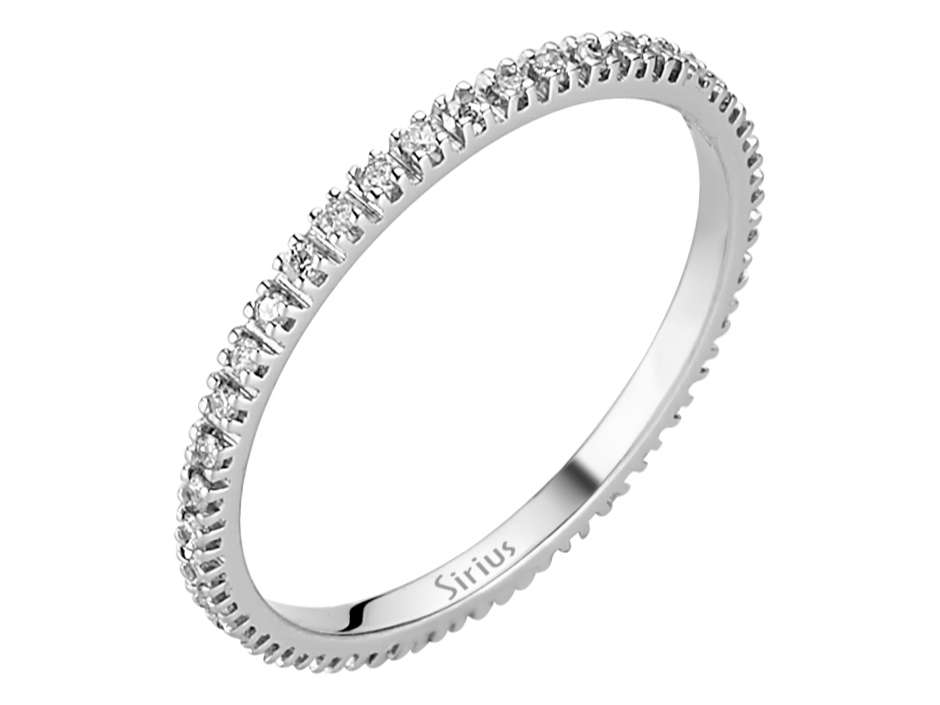 Fine 14K White Gold eternity ring with 42 lab-grown diamonds – sustainable elegance – high-quality Jewelry by Rosy Lab Diamonds