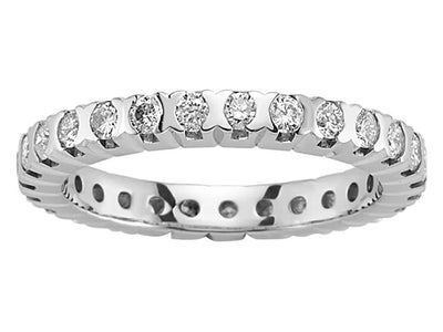 Stilvoller Labordiamant Eternity-Ring aus 14K Weißgold mit 27 Rund geschliffenen Diamanten
