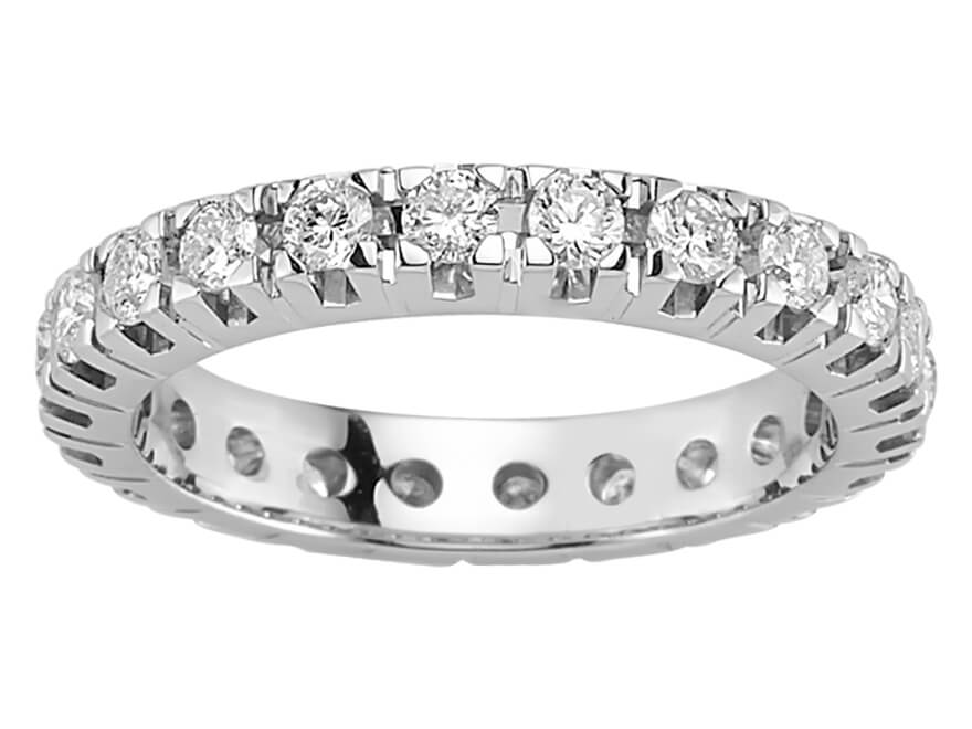 Prächtiger Labordiamant Eternity-Ring aus 14K Weißgold mit 22 Rund geschliffenen Diamanten