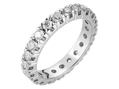 Prächtiger Labordiamant Eternity-Ring aus 14K Weißgold mit 22 Rund geschliffenen Diamanten