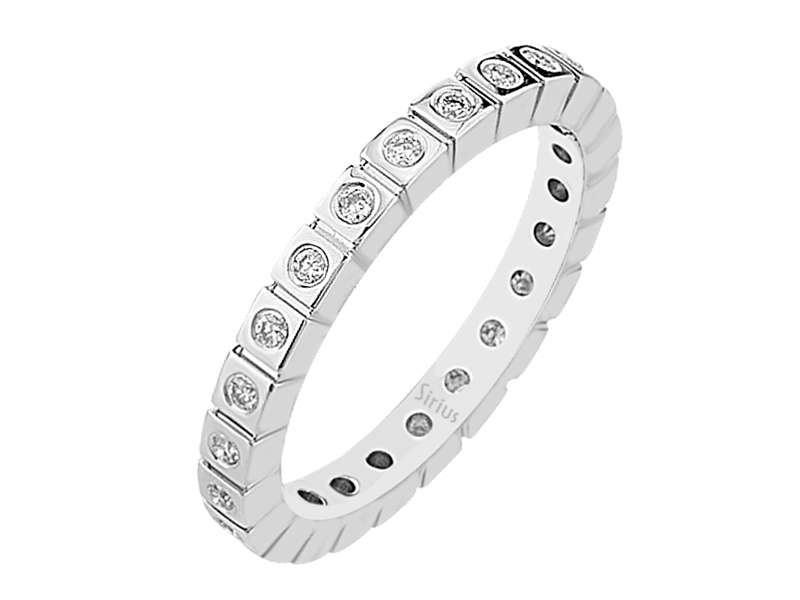 Stilvoller 24-Steine Rundschliff Diamant-Tamturring aus 14K Weißgold