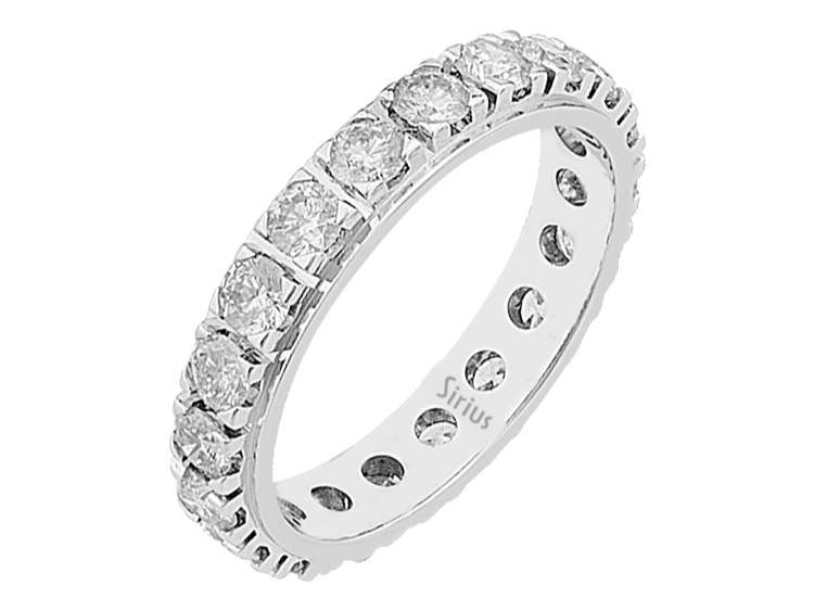 Luxuriöser 20-Steine Rundschliff Diamant-Tamtur aus 14K Weißgold