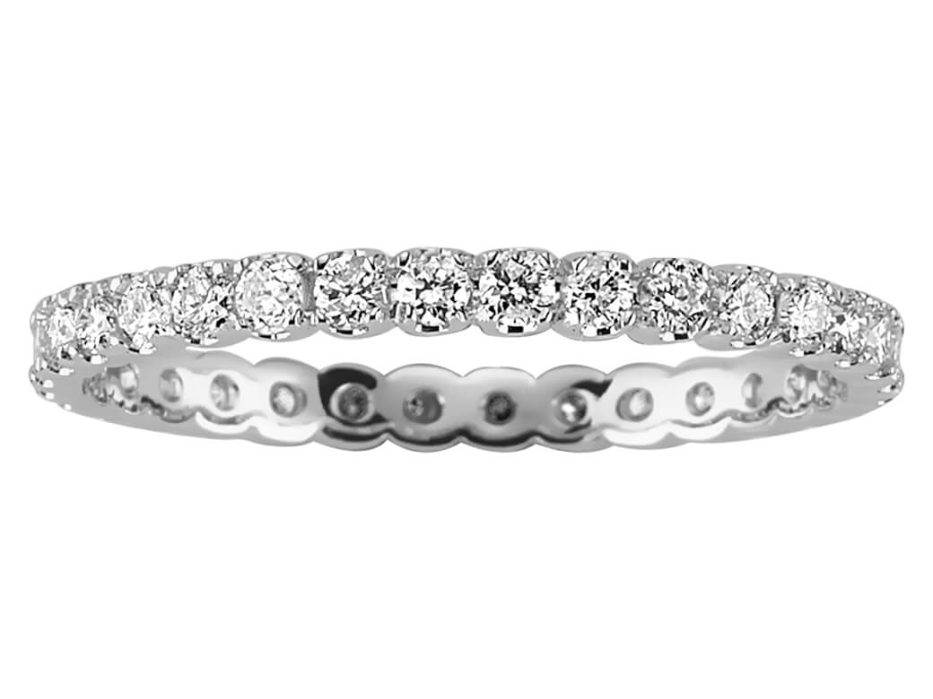 Filigraner Memoire-Ring mit 0,61 ct Diamanten in 14K Weißgold