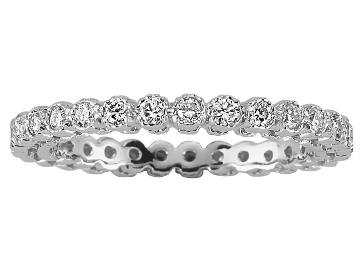 14K Beyaz Altın içinde 0,63 ct elmaslı Memoire yüzük - Rosy Lab Diamonds’tan yüksek kaliteli Mücevher