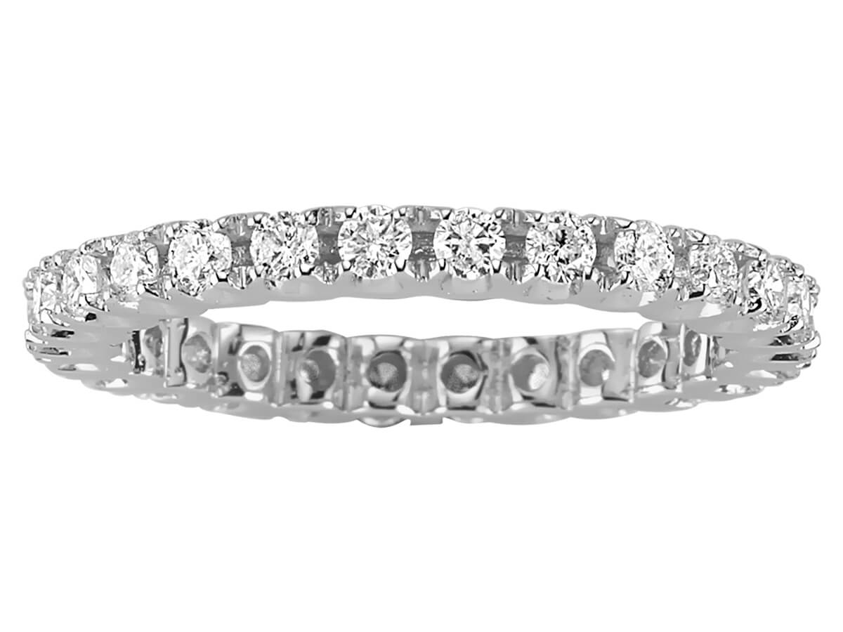 Eleganter Memoire-Ring mit 0,93 ct Diamanten in 14K Weißgold