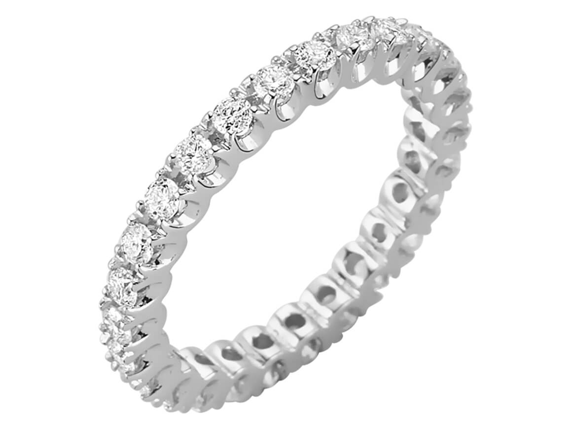 Eleganter Memoire-Ring mit 0,93 ct Diamanten in 14K Weißgold