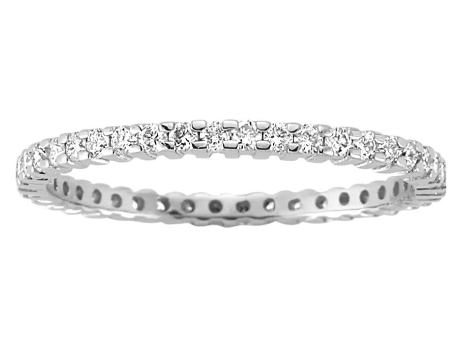 Tamtur-Diamantring aus 14K Weißgold mit 42 Steinen - Zarter Glanz - hochwertiger Schmuck von Rosy Lab Diamonds