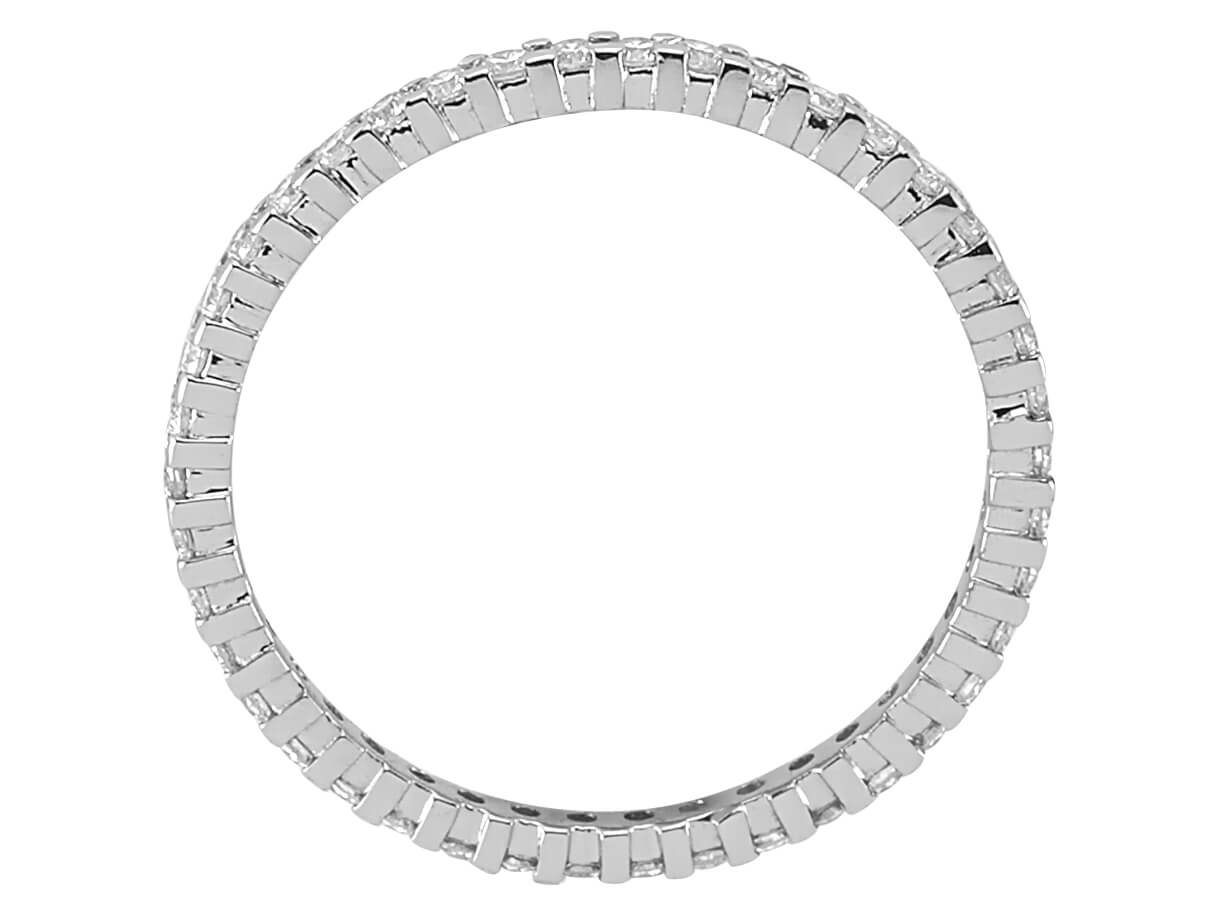 Filigraner Tamtur-Diamantring aus 14K Weißgold mit 42 runden Steinen