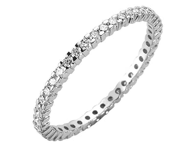 Filigraner Tamtur-Diamantring aus 14K Weißgold mit 42 runden Steinen