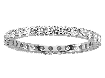 Feiner Tamtur-Diamantring mit 30 runden Steinen aus 14K Weißgold