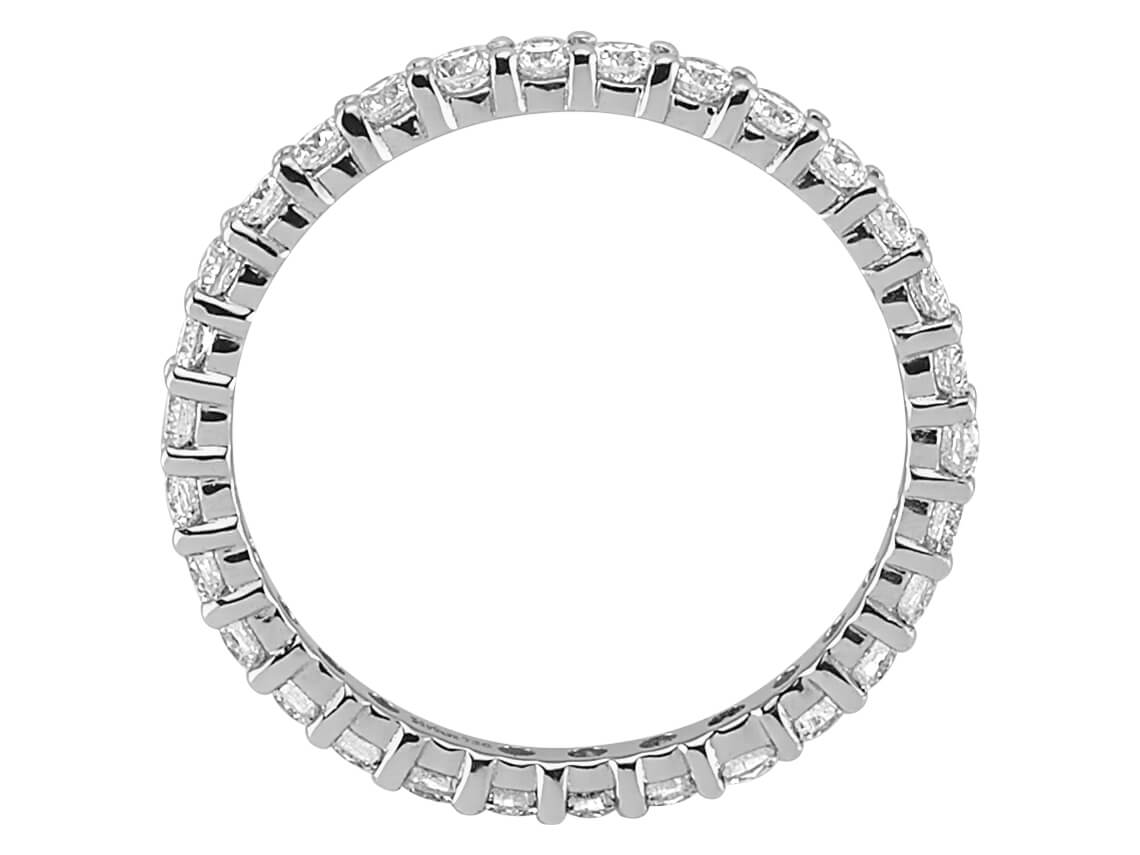 Bague Tamtur en Or Blanc 14 carats avec 30 diamants ronds – 1,05 ct de brillance – Bijoux haut de gamme de Rosy Lab Diamonds