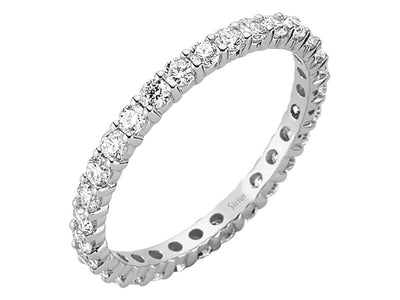 Feiner Tamtur-Diamantring mit 30 runden Steinen aus 14K Weißgold