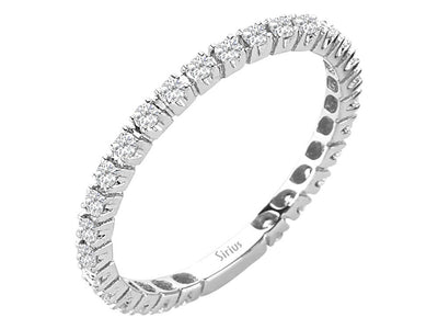 Ewiger Diamantring mit 28 runden Steinen aus 14K Weißgold