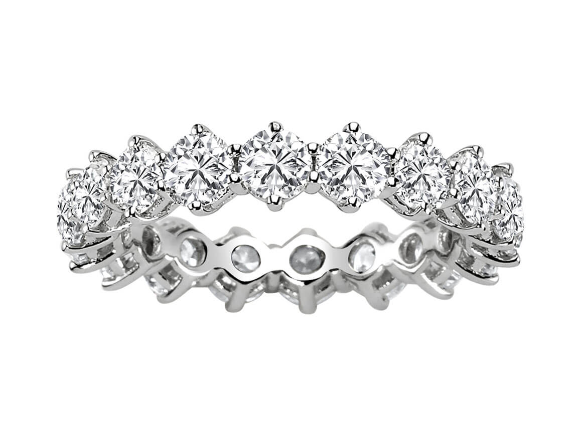 White Gold eternity ring with 18 lab-grown diamonds, 3.38 carats - 14-karat - high-quality Jewelry by Rosy Lab Diamonds