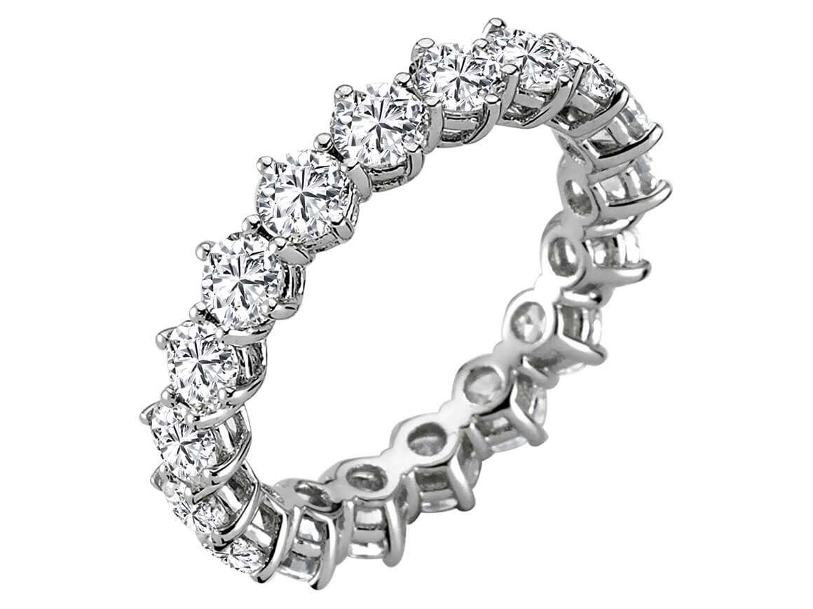 Weißgold- eternity-Ring mit 18 laborgezüchteten Diamanten (3,38 Karat)