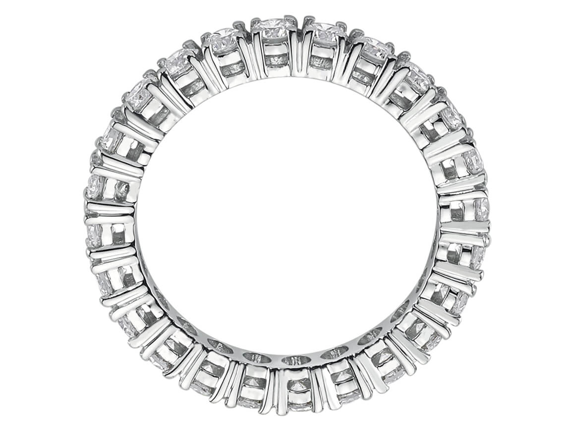 14 ayar Beyaz Altın içinde 1,79 ct laboratuvar pırlantalı tamtur yüzük - Model 23R0073 - Rosy Lab Diamonds’tan yüksek kaliteli Mücevher