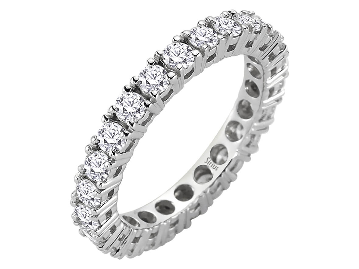 14 ayar Beyaz Altın içinde 1,79 ct laboratuvar pırlantalı tamtur yüzük - Model 23R0073 - Rosy Lab Diamonds’tan yüksek kaliteli Mücevher