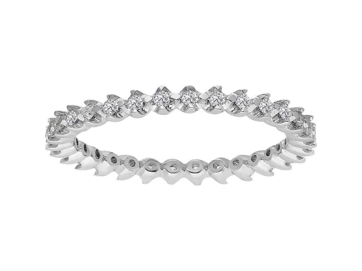 Bague en diamant étincelant d’un demi-carat, taille brillant rond, en Or Blanc 14 carats – Bijoux haut de gamme de Rosy Lab Diamonds