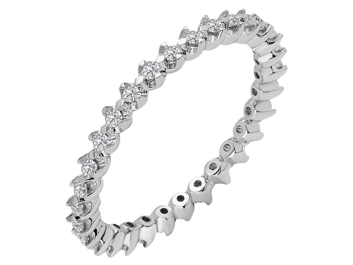 Bague en diamant scintillant d’un demi-carat, taille brillant rond, en or blanc 14 carats – bijoux haut de gamme de Rosy Lab Diamonds