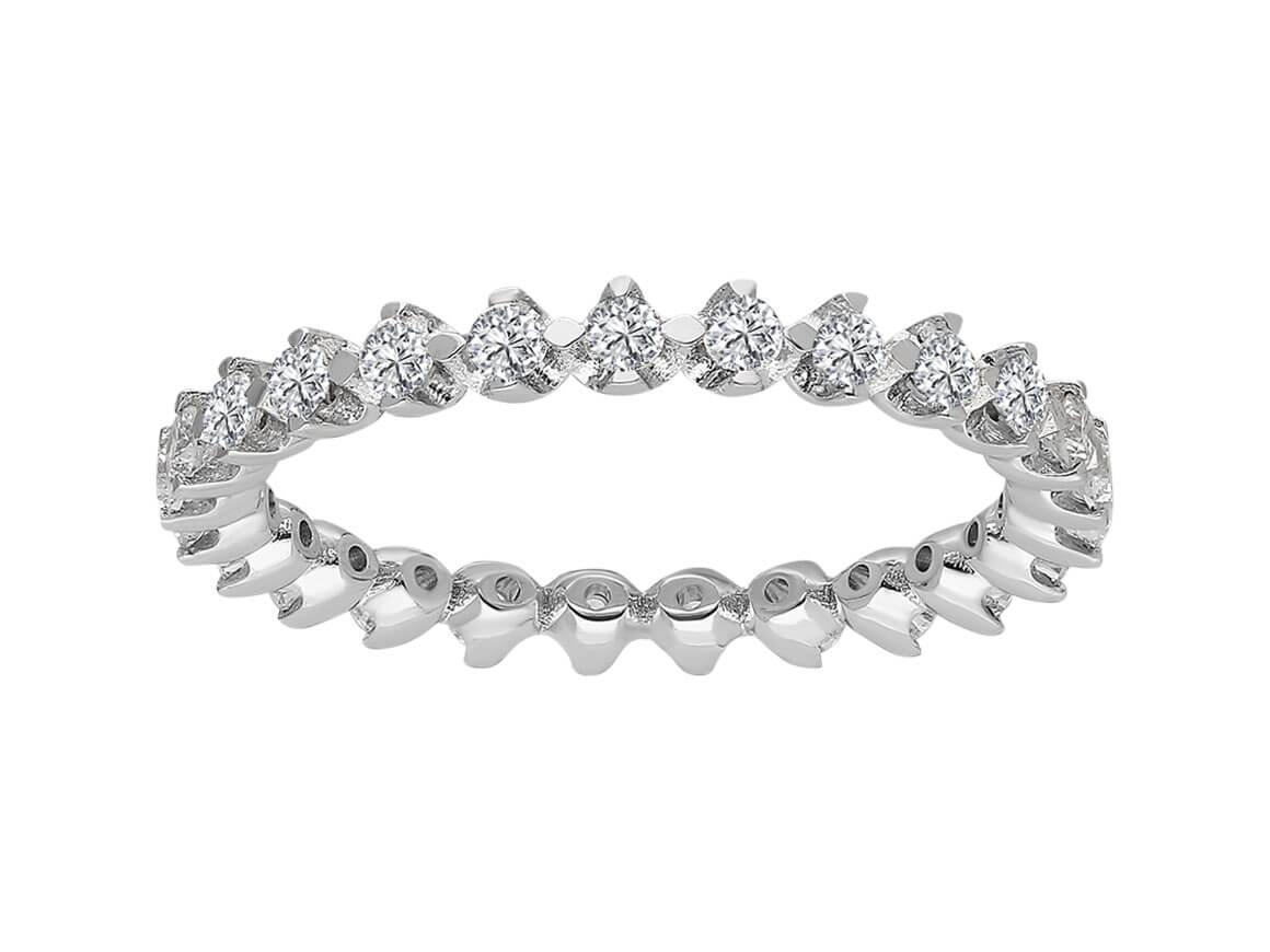 Strahlender Vollkarat-Diamantring mit Rundschliff aus 14 Karat Weißgold - hochwertiger Schmuck von Rosy Lab Diamonds