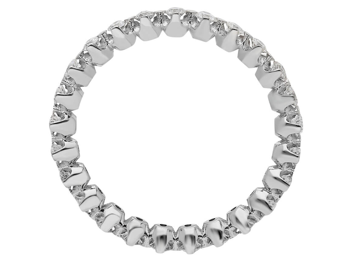 Strahlender Vollkarat-Diamantring mit Rundschliff aus 14 Karat Weißgold - hochwertiger Schmuck von Rosy Lab Diamonds
