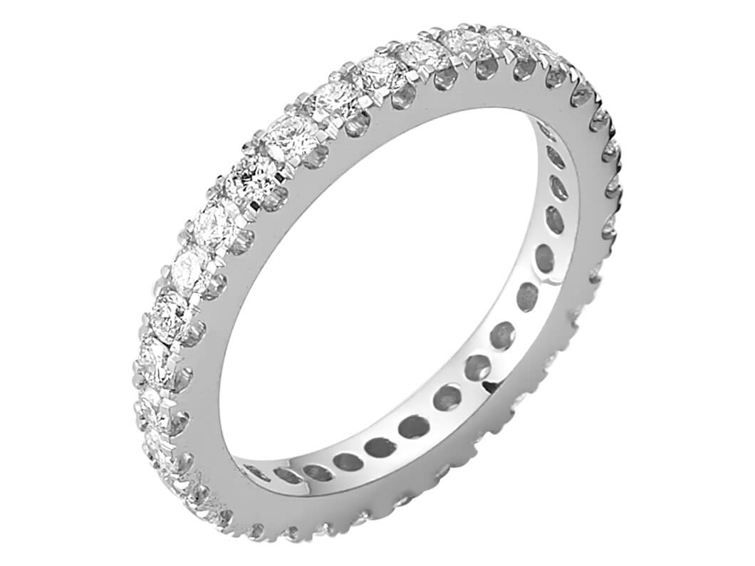 Eleganter Memoire-Ring mit 32 Diamanten – 1,13 ct – 14K Weißgold – Modell 24R0054