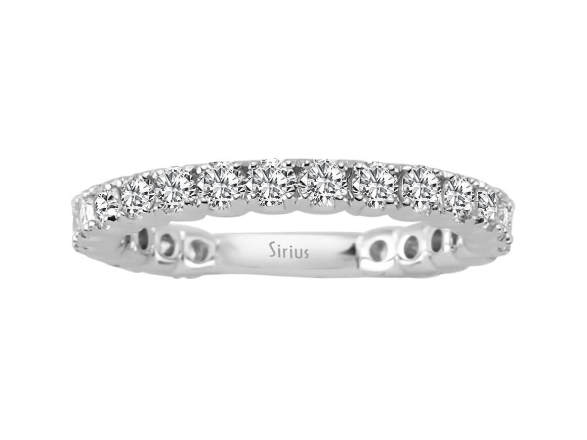 Klassischer Memoirering mit 1,05 ct Brillanten in 14K Weißgold