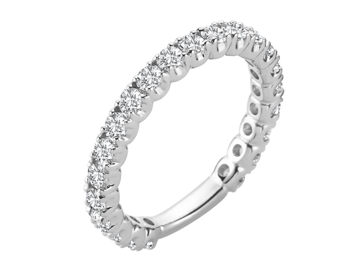 Klassischer Memoirering mit 1,05 ct Brillanten in 14K Weißgold