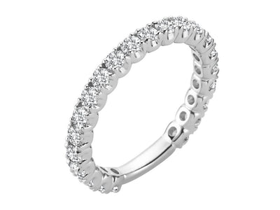 Klassischer Memoirering mit 1,05 ct Brillanten in 14K Weißgold