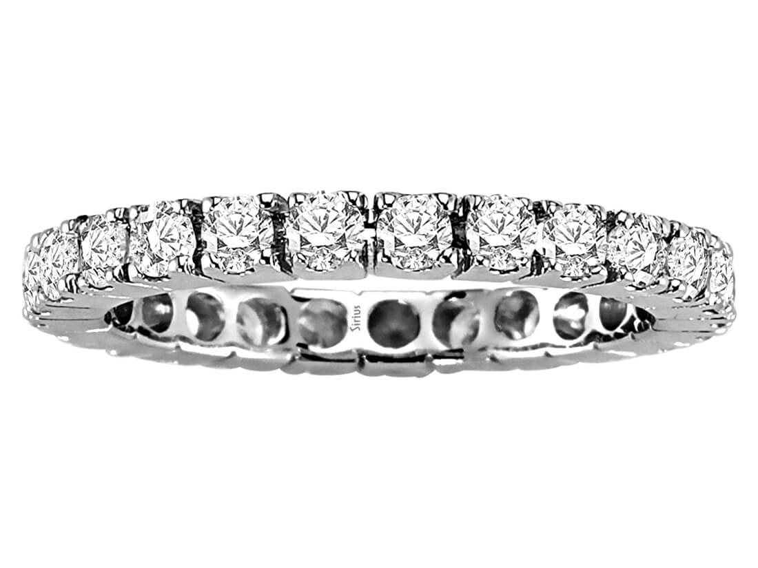 Bague Tamtur en Or Blanc sertie de 25 diamants ronds cultivés en laboratoire – Bijoux durables – Bijoux haut de gamme de Rosy Lab Diamonds