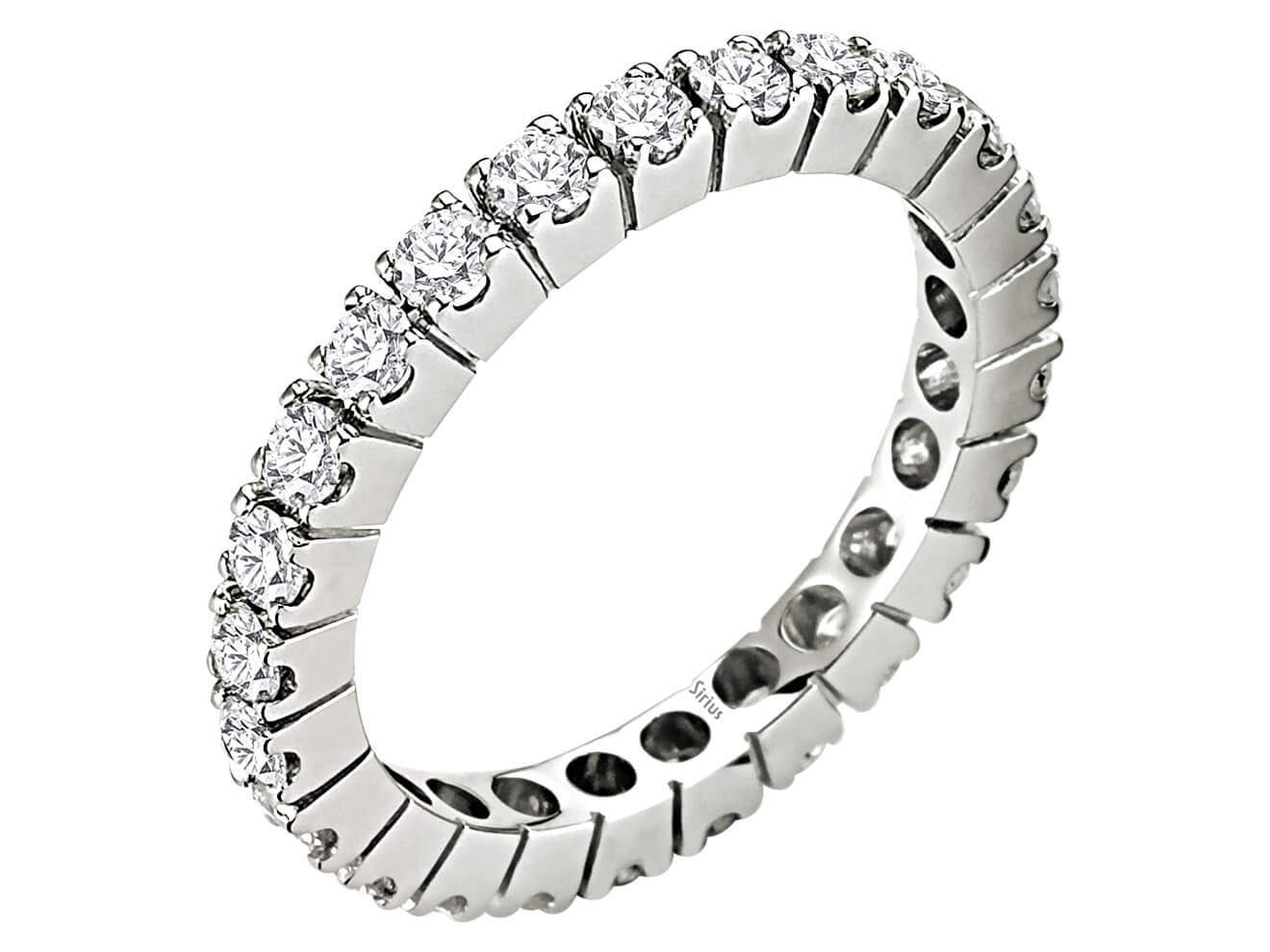 Bague Tamtur en Or Blanc sertie de 25 diamants ronds cultivés en laboratoire – Bijoux durables – Bijoux haut de gamme de Rosy Lab Diamonds