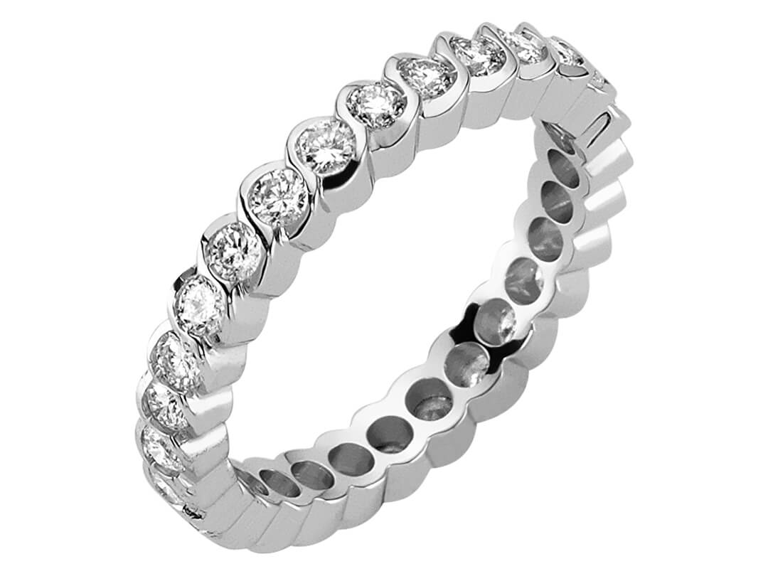 Memoirering mit 0,80 ct laborgezüchteten Diamanten in 14K Weißgold - hochwertiger Schmuck von Rosy Lab Diamonds